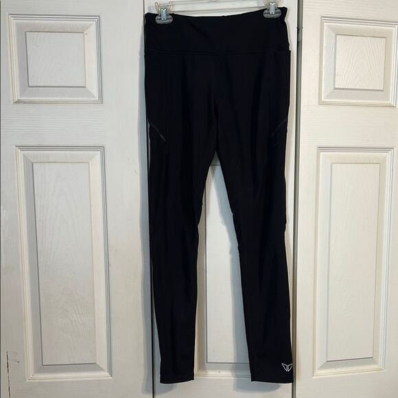 KORSA by Roadrunner Women's Medium Black Leggings Compression Running Reflective - Picture 1 of 14